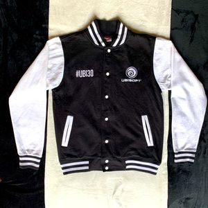 RARE UBISOFT BASEBALL BOMBER JACKET Black & White